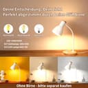 Schreibtischlampe Holz Weiß – Verstellbare Tischlampe mit flexiblem Arm & stabilem Holzfuß – Ideal als Nachttischlampe, Leselampe oder Deko-Licht für Schlafzimmer, Wohnzimmer & Büro (White, 1 Pack) - 4
