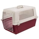 Ferplast Katzentransportbox, kleine mittelgroße Hundetransportbox, Hunde und Katzen bis 15 kg, Eisentür, Lüftungsschlitze, 40x60xH 38 cm, Hartschalen Transportbehälter Atlas 30 EL, Bordeaux - 1