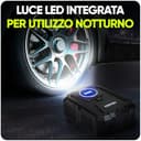 FORTEM Compressore Aria Portatile per Pneumatici, Pompa per Bicicletta, Compressore Aria 230V AC 12V DC con Luce a LED, Manometro Digitale Pneumatici con Gonfiaggio/Spegnimento Automatico (Nero) - 9