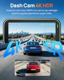 70mai A810 Lite Dash Cam Auto 4K +1080P, 5GHz WiFi, Doppia Telecamera per Auto con GPS, Support 4G LTE, HDR, Visione Notturna, Parcheggio 24/7, Sensore G, Registrazione in Loop, F1.55, Scheda da 64 GB - 2