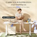 FLEXISPOT E1 Pro ONE PIECE Electric Standing Desk with Dual Motors, 160x80cm, Sit Stand Table Height Adjustable Desk with Memory Smart Pannel for Home Office,Black+White - 8