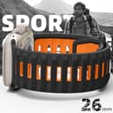 Oielai Sports Strap Compatible with Apple Watch Ultra 3 Strap, Ultra 2 and Ultra 49mm for Men, 26mm Wide Soft Silicone Band for iWatch Series 11 10 9 8 7 6 5 4 3 2 1, SE 3 2 1, Black/Orange - 2