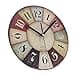 Timelike Reloj de pared vintage silencioso - Reloj de pared de madera colorida para cocina, dormitorio en estilo toscano, relojes de pared de diseño moderno para decorar tu casa - 2