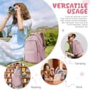 HYC00 Mochilas Portatil para Mujer Mochila Ordenador Portatil 14 Pulgadas Multifuncional Bolso Mujer Impermeable con Puerto USB de la Vida Diaria Trabajo Viaja Mochila Escolar,Gris Rosa - 6
