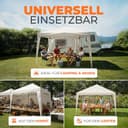 Kronenburg Faltpavillon wasserdicht Dachmaß 3 x 3 m UV Schutz 50+ Pavillon in Champagner mit 4 Seitenteilen - 7