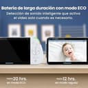 Babysense Videovigilancia Full HD con pantalla dividida con 2 cámaras, luz nocturna en 6 colores, detector de sonido y luz, batería de 20 horas, conexión segura sin necesidad de WLAN - 5