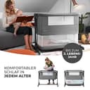 Kinderkraft Neste Grow 3 in 1 Babybett, Beistellbett Baby, Kinderbett ab Geburt für 2 Jahre, mit Matratze Transporttasche Rollen, Höhenverstellung in 5 Stufen, verstellbaren Matratzenwinkel, Grau - 3