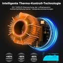 PARWIN PRO BEAUTY Air-Sonic Föhn, HD-LED Anzeige Fön, Haartrockner mit 110,000RPM Bürstenlosem Geräuscharm Motor, 2x 32mm Auto Wrap-Curler, 25M/S Luftstrom für Schnelle Trocknung （Champagne Silver） - 6