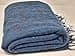 Coperta nepalese fatta a mano in lana di yak, scialli morbidi e oversize, coperta da meditazione in lana di yak, scialli in lana di yak, scialli blu e nero, blu-nero, 90 Inch X 47 Inch - 3