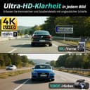 BOTSLAB 4K Dashcam Auto Vorne Hinten mit STARVIS 2 Sensor, WDR Dual-Kanal Dash Cam mit 64GB SD-Karte, Sprachsteurung & 5GHz Wi-Fi, WLAN Autokamera, GPS, Super Nachtsicht, bis zu 256GB - 2