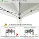 VOUNOT® Carpa Plegable Gazebo 3x3m con 4 Paredes y 4 Bolsas de Arena, Cenador Pabellón de Jardín para Camping, Fiestas, Exterior, Color Blanco - 3