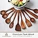 Utensilios de Cocina Madera 12 Pzs - Set de Espátulas y Cucharas de Madera, con Soporte, Reposacucharas y Ganchos. Antiarañazos. Accesorios Cocina con Agarre Cómodo para Sartenes Antiadherentes - 2