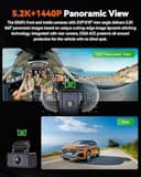 VANTRUE E360 ACE 5.2K Dash Cam Panoramic, 3 Channel Dashcam Wide Angle 210°, Dash Camera 1944P+1944P+1080P Front Rear inside, STARVIS 2, Night Vision, 5G WiFi GPS, HDR, 24H Parking Mode, Support 512GB - 2