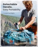 Pistola Massaggio Muscolare con Manico Staccabile, RENPHO Reach pistola per massaggi, 5 velocità, 4 testine massaggianti, LED, 2 in 1 Massaggiatore a Percussione Profonda, Nero - 6