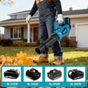 Soffiatore elettrico a batteria 300 km/h con 5 marce e 2 batterie da 6000 mAh – soffiatore senza fili per giardino, foglie, polvere e neve - 7