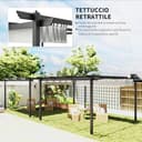 Outsunny Pérgola Gazebo 4x4 m Pérgola con Lona Resistente Retráctil, Marco de Aluminio, Pérgola para Jardín, Terraza, Balcón, Veranda, Patio, Piscina y Exteriores, Blanco - 3