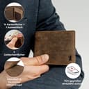 Berliner Bags Vintage Geldbörse, Portmonee aus Leder, Geldbeutel mit TÜV-geprüftem RFID-Schutz, für Herren - Braun - 5
