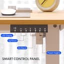 FLEXISPOT QE Pro - Scrivania sollevabile elettrica, 140 x 60 cm, tavolo sollevabile con 2 ganci, portabicchieri e organizer per cavi, 4 funzioni di memoria, standing desk per ufficio e casa e - 3