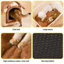 Galatée Letto Grotta Per Gatti e Cani, Igloo In Peluche Caldo e Accogliente, Cuccia Pieghevole e Confortevole Per Animali Domestici (L, Orso Bruno) - 5