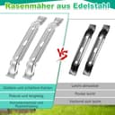 2 x Messerklingen kompatibel mit Stihl Mähroboter iMOW RMI 422 422P 422PC RMI422 P C– Ersatzmesser für Viking MI 422 – 420 Edelstahl Rasenmäherklingen, 197 mm, Silber - 6