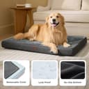 Bedsure Materasso per cani in memory foam, cuscino per cani di grandi dimensioni, ortopedico, tappetino per cani, lavabile e antiscivolo, letto per cani interni, grigio, 104 x 74 cm - 4