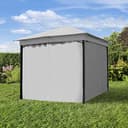 TOOLPORT Gartenpavillon 3x3 m ca. 180g/m² Dachplane wasserdicht Pavillon - 4 Seitenteile Gartenzelt hell grau Partyzelt ca. 6x6cm Profil - 2