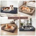 JOEJOY Cuccia ortopedica per cani di taglia media, in memory foam, con divano per cani, smontabile e lavabile, 107x81x17 cm, cuscino antiscivolo a forma di uovo, marrone scuro - 5