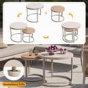 Kebnor Gartenlounge-Set für 5-6 Personen,Großes Outdoor Sofa Set, 6-teiliges PE-Rattan Sitzgruppe mit wasserfester Sitzbank und Kissenset, Modulares Ecksofa Set für Terrasse Balkon (Beige) - 3
