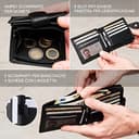 Lavalen Portafoglio Uomo Pelle Vera - Portamonete Uomo Elegante con Blocco RFID - Porta Carte di Credito Grande – Wallet for Men - Portafoglio Slim con Portamonete - Idee Regalo Papá. - 3