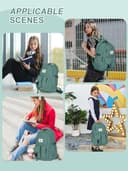 FIORETTO Lightweight School Backpack Womens, Cute School Bag for Teenager Girls, 15.6 Laptop Rucksack Backpack for School Casual Daypacks Travel Backpack for College Work Dark Green 25L - 7
