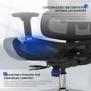 FLEXISPOT ErgoX Silla de Oficina Ergonómica con Soporte Lumbar, Respaldo 5D, Reposabrazos 3D, Reposapiés Retráctil, Cojín Transpirable, Inclinación 135°, Escritorio Ajustable Silla de Escritorio Negro - 9