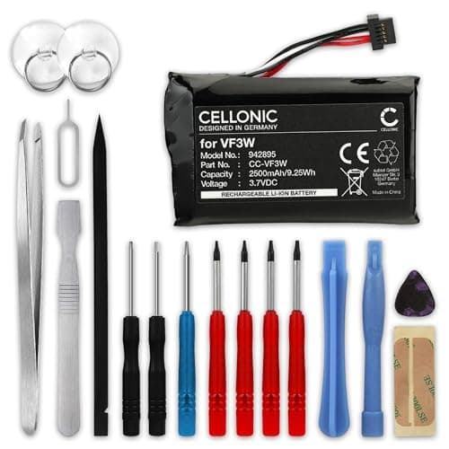 CELLONIC 1x Battery for GPS/Navigation Compatible with TomTom Rider 550, Rider 500, Rider 400, LHA11133000 - (2500mAh, 3.7V) + Tool-kit 17pcs