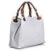 FIRENZE ARTEGIANI.Bolso de mujer piel auténtica.Bolso Tote cuero genuino grabado Serpiente.Asa hombro y correa bandolera. MADE IN ITALY. VERA PELLE ITALIANA. 33x29x17 cm. Color: Blanco - 3