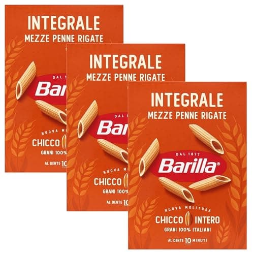 BARILLA Integrale Mezze Penne Rigate - Pasta tubular integral, pasta penne 500g (1,5kg, Penne Rigate)