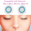 Azonbey Bürstenkopf-Ersatz, kompatibel mit Clarisonic Mia 1, Mia 2, Mia Fit, Alpha Fit, Smart Profile Uplift und Alpha Fit Gesichtsreinigungsbürstenköpfen (Blau, 2 Stück) - 3