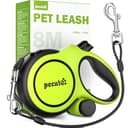 Pecute Correa Perro Extensible 8 Metros, Correa para 15-50 kg, con Cuerda Antimordida de 46cm, Bolsas Higiénicas y Portabolsa| 360° Antienredos| Paseo de Perros, Entrenamiento, días de Iluvia, Verde - 1