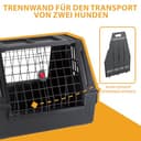 Ferplast Hundebox Auto, Atlas CAR 80 Scenic, extra Belüftung, Ablagefach, Doppelte Schiebeöffnung mit Sicherheitshaken, Abtropfmatte L 82 x W 51 x H 61 cm – Max 20 kg - 8