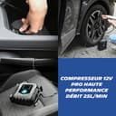 MICHELIN 009542 Compressore d’Aria Elettrico Professionale – Gonfiatore per Pneumatici Auto – Pressione Programmabile 8 Bar 168W – 12V Presa Accendisigari – Portata 24L al Minuto – 3 Adattatori - 3