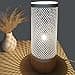 BAKAJI Lampada da Tavolo in Legno e Metallo Bianco e Naturale, Lume Design Moderno e Minimal, Abatjour con Lampadina E27 40 Watt, Ideale per Tavola, Comodino, Soggiorno, Camera da Letto, 29,5 x 11 cm - 2