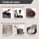 Gardner Pet 2 in 1 Distributore Automatico Cibo e Acqua Gatti (3L*2), Distributore Automatico Cibo Gatti con Ciotola in Acciaio Inox, GravitÀ Dispenser Crocchette Gatto, Senza BPA, Grigio Scuro - 6