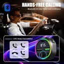 Transmisor Radio FM Bluetooth 5.3 Coche, USB C PD 30W + QC3.0 48W Cargador Coche Rápido, Receptor Parrot Manos Libres,Adaptador de Audio MP3, para Teléfono Móvil/Unidades Flash USB,Conectar y Usar - 2