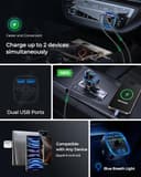 LENCENT Trasmettitore FM Bluetooth per Auto Radio Adattatori Vivavoce Car Kit MP3 Audio Lettore Caricabatterie Auto con 2 Porte USB (5V/2.4A & 1A) - 5