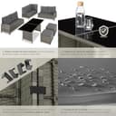 tectake® Conjunto Jardín de Ratán Mesa y Cojines, Conjunto Terraza Resistente a la Intemperie y Combinable, Muebles Jardín Exterior 5 Piezas, Sofá de Esquina, 2 Taburetes y 1 Mesa - Gris Jaspeado/Gris - 6