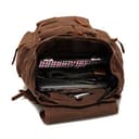 Autumndeer Zaino in Pelle Casual Unisex in Tela Con Borsa a Tracolla Esterna, Caffè, 27.9 x 16 x 41.9 cm - 5