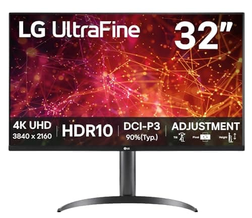 LG UltraFine Monitor 32UR550K-B - 4K UHD VA 32 inch, 60Hz, 4ms GtG, HDR10, Home/Office Display, Tilt/Height/Pivot Adjustment, Built-in Speakers, HDMI, DP, Black