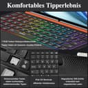 WIWU iPad Tastatur Hülle für Air 11 Zoll A16/10 Gen 3 in 1 Magnetische Abnehmbare Tasche Tastatur Ständer Beleuchtete Tasten mit Touchpad (Schwarz, for iPad 11/10/Air 5/4/11"(M2/M3) Pro 11" 4/3/2/1) - 4