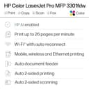 HP Color Laserjet Pro MFP 3301fdw Wireless All-in-One Color Laser Printer, Office Printer, Scanner, Copier, Fax, ADF, Duplex, Best-for-Office (499Q5F) - 2