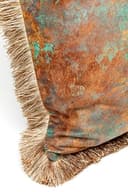 Kare Design Kissen Antique Fringe, Braun, 45x45cm, Zierkissen, Dekokissen, Couchkissen mit Reißverschluss, Samtbezug - 4