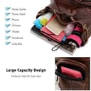 FANDARE Retro Mochila Mochilas Tipo Casual Bolsas Escolares Bolsa de Hombro Bolsa de Viaje Daypacks Bolsos de Mujer Hombre Adolescente Al Aire Libre Viaje Compras Excursionismo PU Marron Oscuro - 6