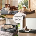Bedsure Sofá Perro Ortopédica Extra Grande - Cama Perro Viscoelastica y Lavable, Colchon Perro con Funda Desenfundable y Forro Impermeable, Gris, XL - 8